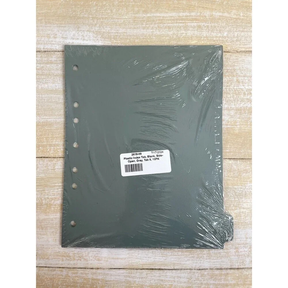 Carstens 2618-09 Heavy Duty Plastic Index Tab Gray Side Tab 9 Position 10 PK